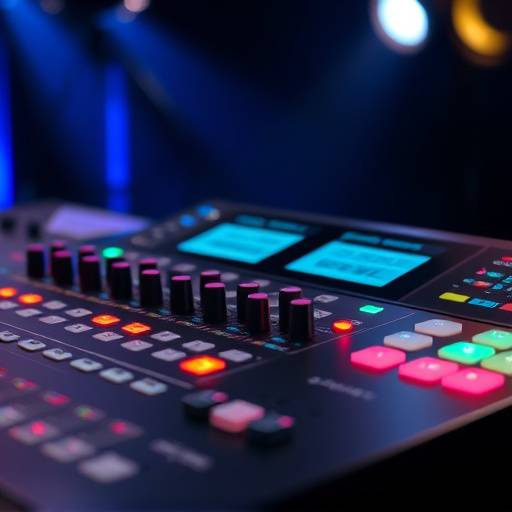 Ícone de mesa de mixagem representando produäão musical